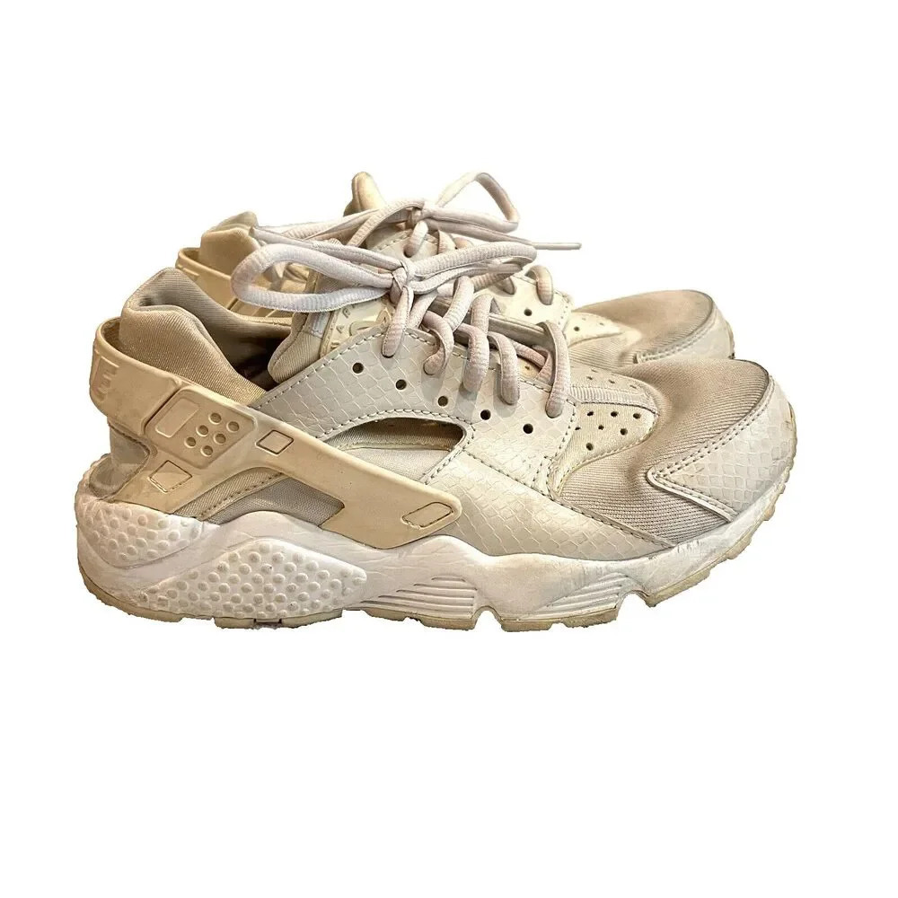 Nike Womens Air Huarache Run 634835-028 White Running Shoes Sneakers 6.5 Eu 37.5